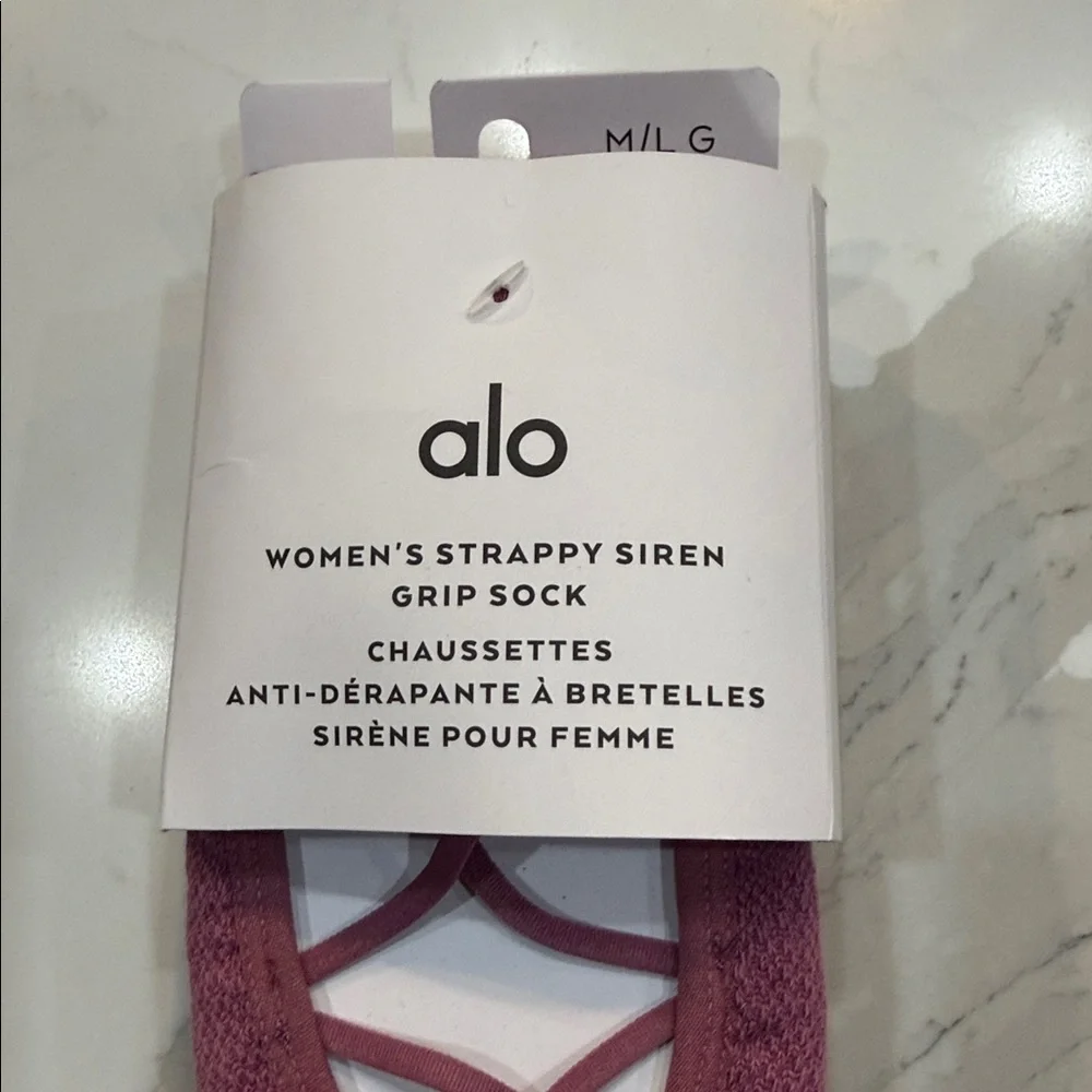 ALO YOGA | ✨NEW✨ Women's Strappy Siren Grip Sock in Soft Mulberry